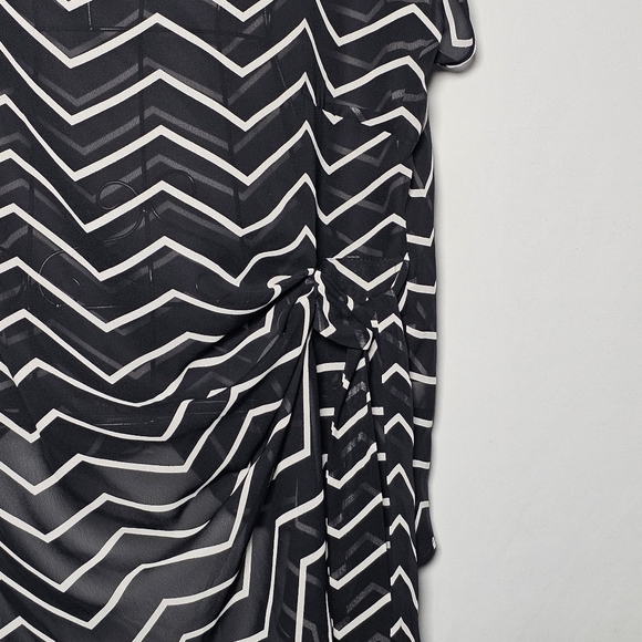 Chaps short cap sleeve sheer striped wrap top XL NWT - Picture 3 of 4